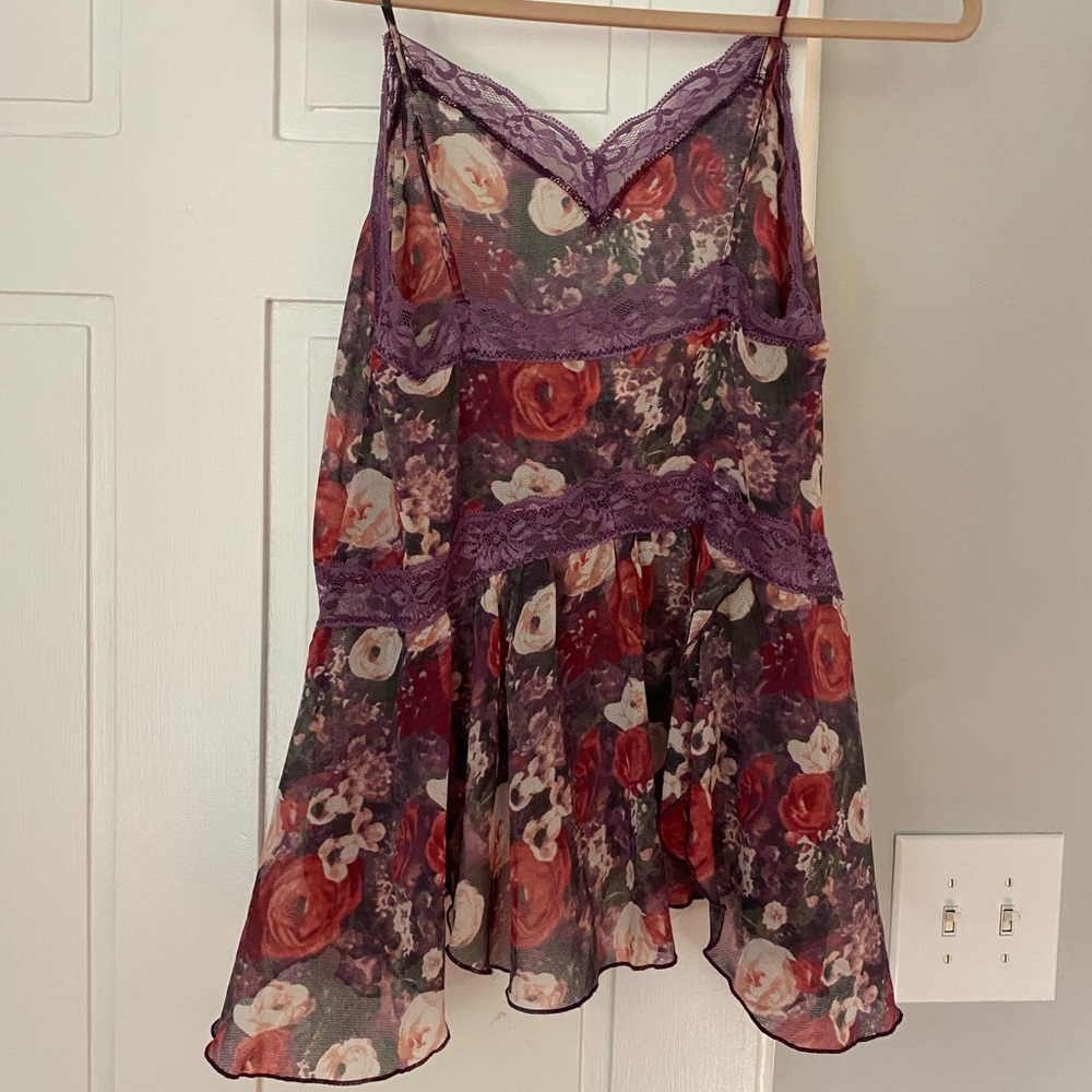 Free people floral lace cami tank